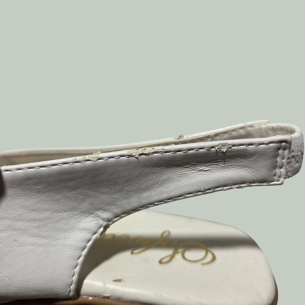 Softwear by Beacon Womens White Slingback Sandals Low Wedge Open Toe Size 6M